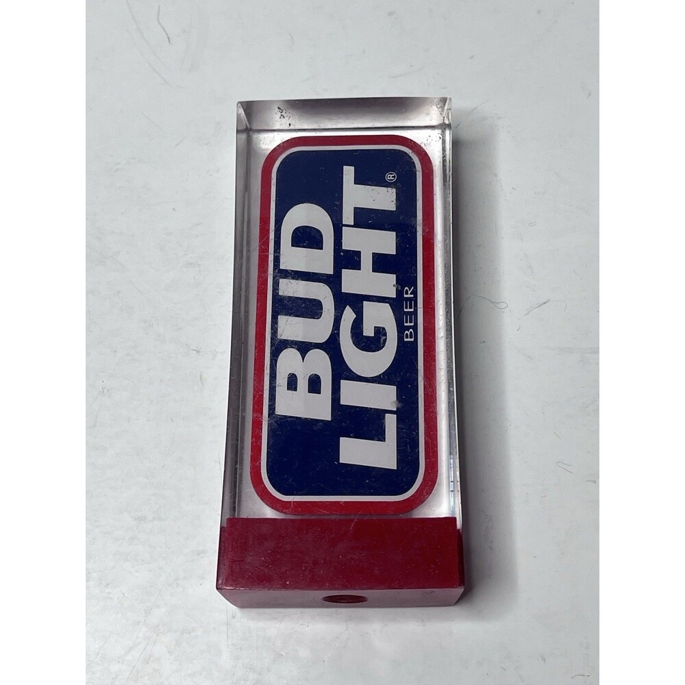 Vintage BUD LIGHT Clear Acrylic Beer Tap Handle